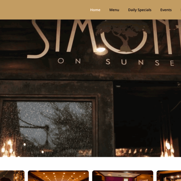 Simone on Sunset SEO portfolio example showcasing local SEO improvements at a restaurant
